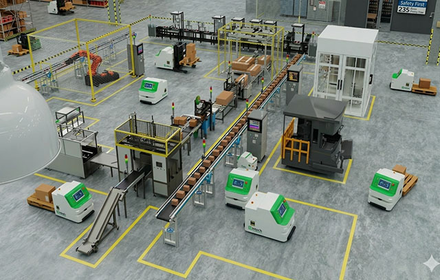 Ứng dụng thực tế của agv nhà máy
