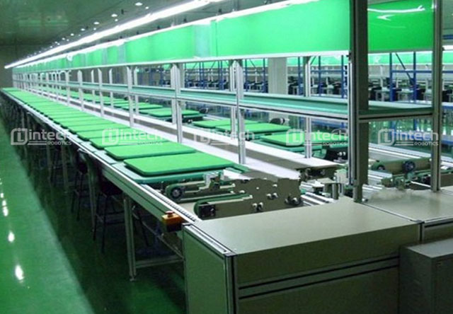 Hệ thống băng tải lắp ráp linh kiện điện tử