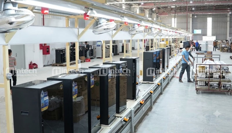 Dây chuyền lắp ráp máy lọc nước luân chuyển nhịp nhàng