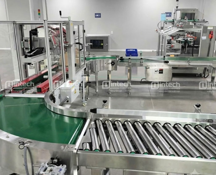 Hệ thống Máy dán thùng tự động hai mặt trên/dưới